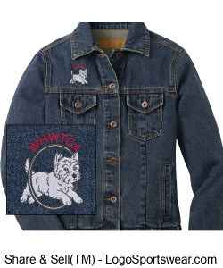 Ladies' Denim Jacket with embroidered Westie Design Zoom